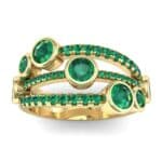 Triple Line Octave Emerald Ring (2.34 CTW) Top Dynamic View