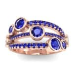 Triple Line Octave Blue Sapphire Ring (2.34 CTW) Top Dynamic View