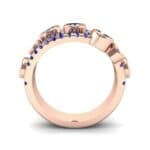 Triple Line Octave Blue Sapphire Ring (2.34 CTW) Side View