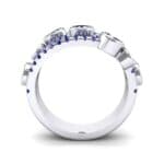 Triple Line Octave Blue Sapphire Ring (2.34 CTW) Side View