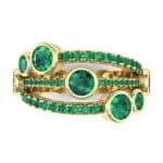 Triple Line Octave Emerald Ring (2.34 CTW) Top Flat View