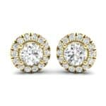 Disc Round Halo Diamond Earrings (1 CTW) Perspective View