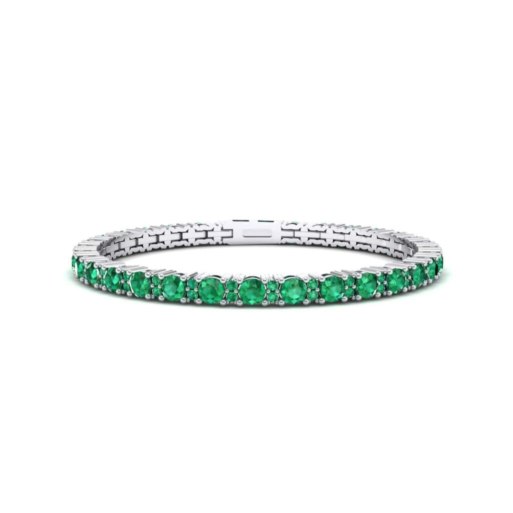 Thin Brilliant Round Emerald Tennis Bracelet (2.1 CTW) 3970 Render 1 01 Camera1 Stone 1 Emerald 0 Floor 0 Metal 4 White Gold 0 Emitter Aqua Light 0