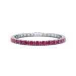 Thin Brilliant Round Ruby Tennis Bracelet (2.1 CTW) Perspective View