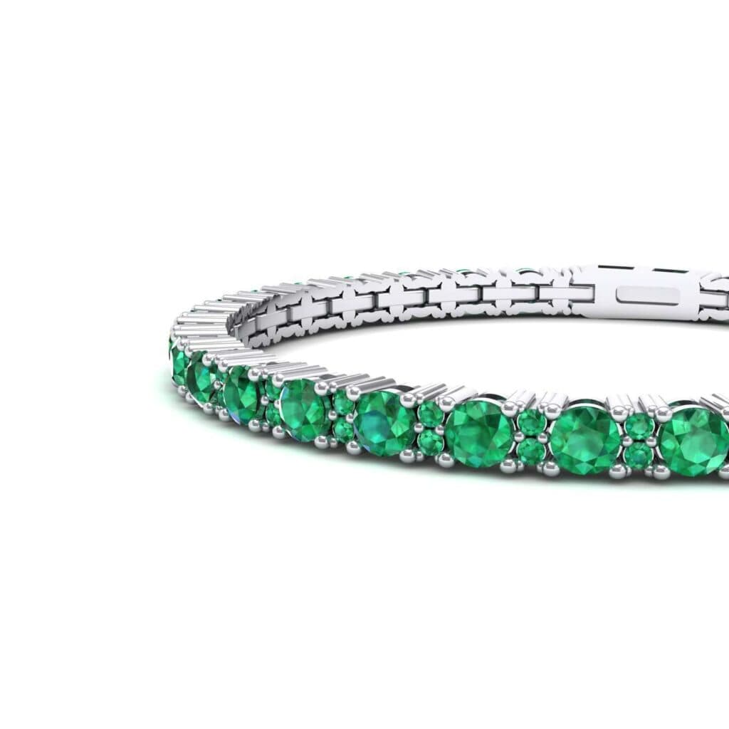 Thin Brilliant Round Emerald Tennis Bracelet (2.1 CTW) 3970 Render 1 01 Camera2 Stone 1 Emerald 0 Floor 0 Metal 4 White Gold 0 Emitter Aqua Light 0