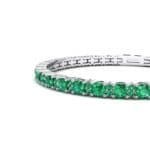 Thin Brilliant Round Emerald Tennis Bracelet (2.1 CTW) Top Dynamic View