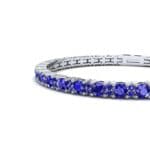 Thin Brilliant Round Blue Sapphire Tennis Bracelet (2.1 CTW) Top Dynamic View