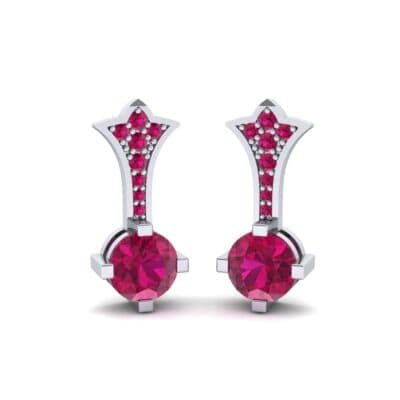 Crest Ruby Drop Earrings (0.59 CTW) Perspective View