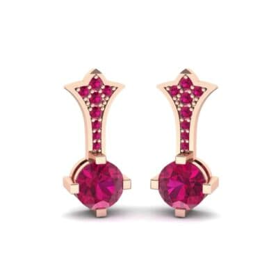 Crest Ruby Drop Earrings (0.59 CTW) Perspective View