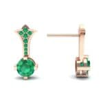 Crest Emerald Drop Earrings (0.59 CTW) Top Dynamic View
