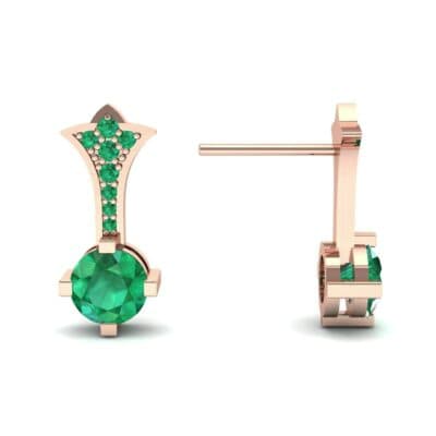 Crest Emerald Drop Earrings (0.59 CTW) Top Dynamic View