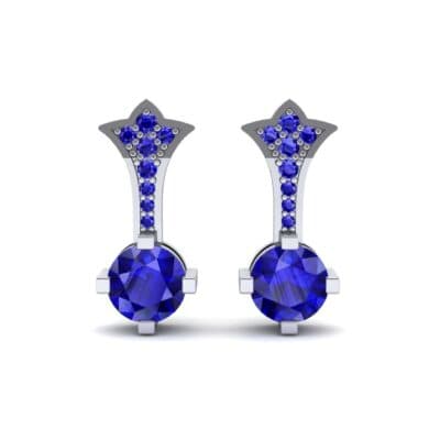 Crest Blue Sapphire Drop Earrings (0.59 CTW) Side View