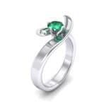 Dancer Emerald Bypass Engagement Ring (0.59 CTW) Perspective View