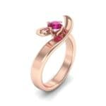 Dancer Ruby Bypass Engagement Ring (0.59 CTW) Perspective View