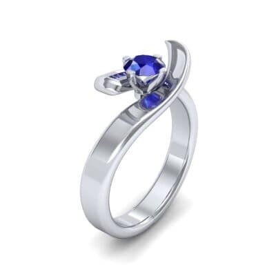 Dancer Blue Sapphire Bypass Engagement Ring (0.59 CTW) Perspective View