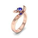 Dancer Blue Sapphire Bypass Engagement Ring (0.59 CTW) Perspective View