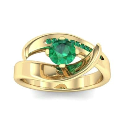 Dancer Emerald Bypass Engagement Ring (0.59 CTW) Top Dynamic View