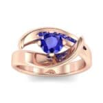Dancer Blue Sapphire Bypass Engagement Ring (0.59 CTW) Top Dynamic View