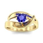 Dancer Blue Sapphire Bypass Engagement Ring (0.59 CTW) Top Dynamic View