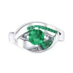 Dancer Emerald Bypass Engagement Ring (0.59 CTW) Top Flat View