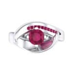 Dancer Ruby Bypass Engagement Ring (0.59 CTW) Top Flat View