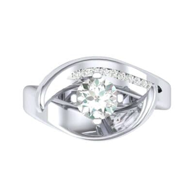 Dancer Diamond Bypass Engagement Ring (0.39 CTW) Top Flat View