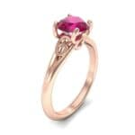 Curl Split Shank Solitaire Ruby Engagement Ring (0.64 CTW) Perspective View
