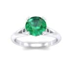 Curl Split Shank Solitaire Emerald Engagement Ring (0.64 CTW) Top Dynamic View