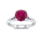 Curl Split Shank Solitaire Ruby Engagement Ring (0.64 CTW) Top Dynamic View
