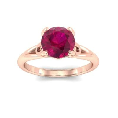 Curl Split Shank Solitaire Ruby Engagement Ring (0.64 CTW) Top Dynamic View