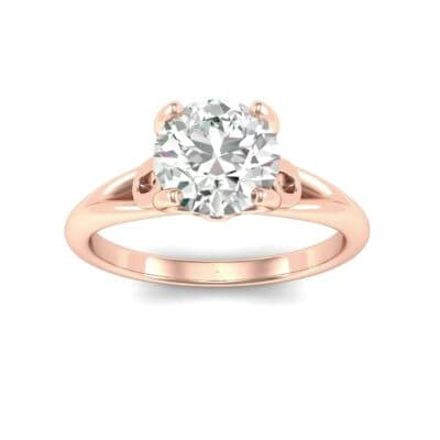 Curl Split Shank Solitaire Diamond Engagement Ring (0.46 CTW) Top Dynamic View