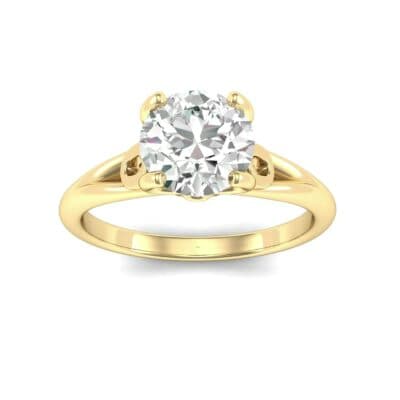 Curl Split Shank Solitaire Diamond Engagement Ring (0.46 CTW) Top Dynamic View