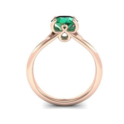 Curl Split Shank Solitaire Emerald Engagement Ring (0.64 CTW) Side View