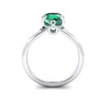Curl Split Shank Solitaire Emerald Engagement Ring (0.64 CTW) Side View