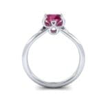 Curl Split Shank Solitaire Ruby Engagement Ring (0.64 CTW) Side View
