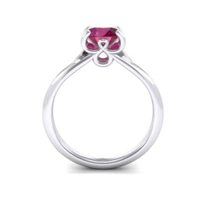 Curl Split Shank Solitaire Ruby Engagement Ring (0.64 CTW) Side View