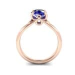Curl Split Shank Solitaire Blue Sapphire Engagement Ring (0.64 CTW) Side View