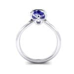 Curl Split Shank Solitaire Blue Sapphire Engagement Ring (0.64 CTW) Side View