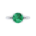 Curl Split Shank Solitaire Emerald Engagement Ring (0.64 CTW) Top Flat View
