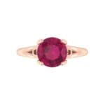 Curl Split Shank Solitaire Ruby Engagement Ring (0.64 CTW) Top Flat View