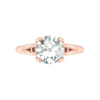 Curl Split Shank Solitaire Diamond Engagement Ring (0.46 CTW) Top Flat View
