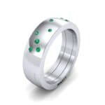 Wide Stellar Embedded Emerald Ring (0.17 CTW) Perspective View