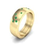 Wide Stellar Embedded Emerald Ring (0.17 CTW) Perspective View