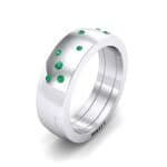 Wide Stellar Embedded Emerald Ring (0.17 CTW) Perspective View