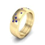 Wide Stellar Embedded Blue Sapphire Ring (0.17 CTW) Perspective View