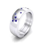 Wide Stellar Embedded Blue Sapphire Ring (0.17 CTW) Perspective View