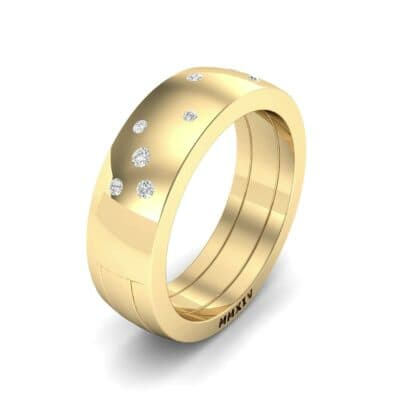 Wide Stellar Embedded Diamond Ring (0.14 CTW) Perspective View