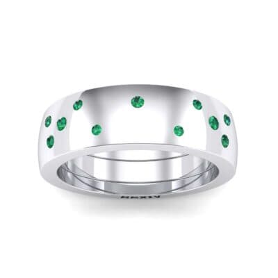 Wide Stellar Embedded Emerald Ring (0.17 CTW) Top Dynamic View