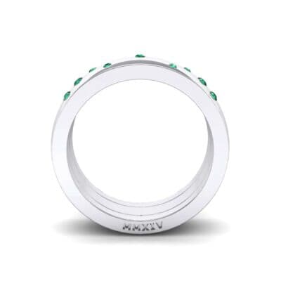 Wide Stellar Embedded Emerald Ring (0.17 CTW) Side View