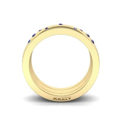 Wide Stellar Embedded Blue Sapphire Ring (0.17 CTW) Side View